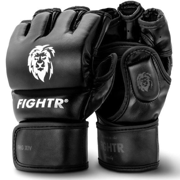 FIGHTR® Pro MMA Gloves for Grappling Sparring Training, Kickboxing Martial Arts Muay Thai Punching Bag Mitt Training Boxing for Men and Women | incl. Carrying Bag FIGHTR