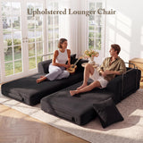 Living&Giving 89" Cloud Boneless Convertible Sofa Bed, 5-in-1 Foldable Compressed High-Density Sponge Sofa, Corduroy Fabric 3 Seater Sleeper Couch Futon Daybed for Living Room Bedroom (Black)