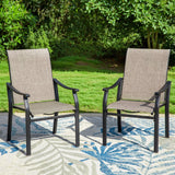 MFSTUDIO Patio Dining Chairs Set of 6 w/Metal Frame & Textilene Fabric