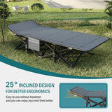 Mopaicot Camping Cot for Adults, Folding Bed with Comfortable Cushion, Tent Portable Sleeping Bed with Carry Bag for Camp, Office Use, Outdoor, Traveling Supports 450 lbs