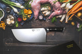 Dalstrong Meat Cleaver Knife-9"- Gladiator Series-'The Ravager'-Heavy Duty Butcher Kitchen Knife Gift-Forged High Carbon German Steel-BBQ, Meat Knife-w/Sheath-NSF Certified