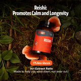 FreshCap Mushrooms Ayurvedic Premium Organic Reishi Capsules - 14:1 Fruiting Body Extract with 27% Beta-Glucans - 3rd-Party Tested Nootropic for Calm, Balance and Stress Support (120 Capsules)