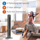 Oscillating All Season Tower Fan and Space Heater in One for Home with Adjustable Thermostat, Tip-Over Switch Lasko