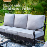 Sophia & William Metal Patio Furniture Set with Fire Pit Table, 7 Seats