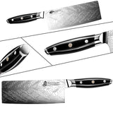 TUO Nakiri Knife - 7 Inch Vegetable Chopping Knife - Meat Cleaver - High Carbon Stainless Steel - Kitchen Knives with G10 Full Tang Handle with Gift Box - Black Hawk S Series
