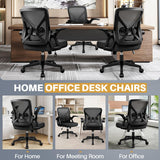 FelixKing Office Chair - Ergonomic Desk Chair Breathable Mesh Task with Wheels and Lumbar Support Home Desk Office Chairs with Flip up Armrest Rolling Swivel for Home Computer Black Pack of 10