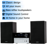 CD Player and Stereo System for Home - Compact Radio Player with Bookshelf Speakers PHILIPS