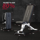 ROBURFLEX Adjustable/Foldable Workout Exercise Bench for Home Gym, Weightlifting and Strength Training - 8x4x3x2 Positions- 700 Pounds Load Roburflex