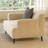 Modern Minimalist Fabric Sofa, 110.2-inch Four-Seater with Solid Wood Frame and Metal Legs. Suitable for Living Rooms, Reception Areas, and Apartments. Available in Beige. (41.3inch-Armchair)