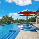 Midtown Umbrellas Push & Pop 10 Ft Patio Umbrellas with Push & Pop Mechanism, 8 Fiberglass Ribs & Terylast Polyester Fabric – For Deck, Pool, Cafés and Hotels – Apple Canopy, Silver Pole