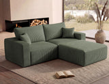 Modular Sectional Sofa with Ottoman, 79" L-Shaped Cloud Couch, Green