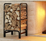 Kingson Firewood Rack Log Holder for Indoor Outdoor Fireplace Black Detachable Firewood Storage Log Storage Holder