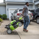 Greenworks 40V 21" Cordless Brushless Push Mower, 4.0Ah + 2.0Ah USB Batteries and Charger Included