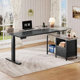 L Shaped Standing Desk with Power Outlets, 70.1" Electric Standing Desk Adjustable Height Sit Stand Corner Standing Desks