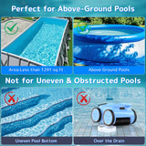 (2025 Upgrade) Pool Vacuum Cordless Robotic Pool Cleaner, 4-in-1 Floor/Wall/Waterline Cleaning/Smart Navigation, 180 Mins Runtime Pool Vacuum for Inground Pools Up to 2100 Sq.ft