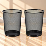 GoodWill Tech Recycling Dustbins - Pack of 2 Metal Mesh Dustbins waster Basket for Home, Office - (Black, Large)