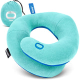 BCOZZY Kids Travel Neck Pillow (3-7 Y/O)- Patented Soft Toddler Pillow for Head & Chin Support in Car Seat, Airplane, and Road Trip Sleeping. Adjustable Size. Washable. Carry Bag. Small, Light Blue