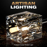 OKES Crystal Chandeliers for Dining Room Light Fixtures,Gold Sputnik Chandelier with 12-Lights,Modern Adjustable Height Semi Flush Mount Ceiling Light Fixture for Kitchen Island Bedroom Entryway
