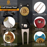 Bitcoin Putter Blade Cover White and Blue Divot Repair Tool