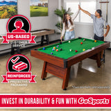 GoSports 7 ft Pool Table with Wood Finish - Billiards Game Room Table for Adults & Family - Accessories Not Included