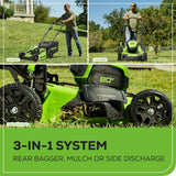 Greenworks 80V 21" Brushless Cordless (Push) Lawn Mower (75+ Compatible Tools), (2) 2.0Ah Batteries