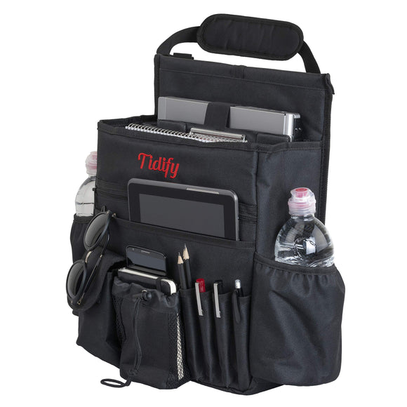 Tidify Car Front Seat Organizer [2023 UPDATED] with Dedicated Tablet and Laptop Storage Stabilizing Side Straps Tidify