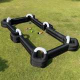 OZIS Inflatable Soccer Pool Giant Table Football Pool Pitch Billiards Inflatable Football Billiard Ball Game with Blower & 16 Balls Durable Materials for Backyard Outdoors Indoor Sports Game(Black)