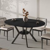 42"-58" Extendable Round Dining Table for 4-6 with Built-in Flip Leaf