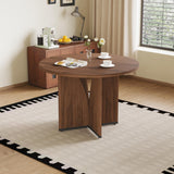 HIPIHOM MDF Round Dining Table 39.4 Inch Modern Minimalist Kitchen Table | V-Leg Sturdy Home Dining Table | Small Apartment Round Table for 4-6 People | Scratch & Water Resistant Easy-Clean Surface