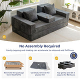 MAXYOYO Sofa Bed, 80-Inch Oversized Boneless Loveseat, 2 Cup Holders