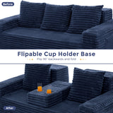 MAXYOYO Sofa Bed, 80-Inch Oversized Boneless Loveseat, 2 Cup Holders