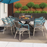 PURPLE LEAF French Bistro Chairs with Arms Set of 2, White Finish, Colorful