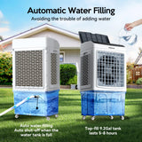 VAGKRI Evaporative Air Cooler Portable Swamp Cooler, Outdoor Air Conditioners 3-IN-1 Cooling Fan with Remote Control Water Self-filling, 24H Time, 3 Modes & Wind for Garden, Garage, Patio, Living Room