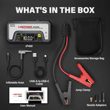 LOKITHOR JP400 Jump Starter with Air Compressor, 2500A 12V Portable Car Battery Booster Pack (8.5L Gas/6.5L Diesel) with ConnectMax Tech, 150PSI Tire Inflator, Auto-Shutoff & Dynamic Dwell (White)