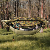 Night Cat Camping Hammock Tent: Lightweight Portable 4 in 1 Hammock with Rain Tarp and Mosquito Net for Hiking Jungle Outdoor Camouflage