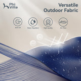 PHI VILLA 8 Pcs Patio Outdoor Dining Set w/ 13ft Patio Umbrella
