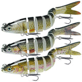 GOTOUR Fishing Lures for Freshwater or Saltwater, Easy to Use for Family Fishing Beginner and Pros, Most Lifelike Jointed Swimbait for Almost All Fishes，Slow Sinking Bass Pike Panfish Walleye Lures