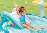 Intex Gator 6.6' x 5.6' x 4" Outdoor Inflatable Kiddie Pool Water Play Swim Center