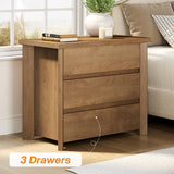 Tribesigns Bedroom Nightstands Set of 2, Night Stand, Rustic Brown (2PCS)