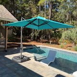 PURPLE LEAF Patio Outdoor Umbrella 9' x 9' Square All-Weather Turquoise