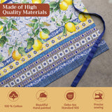 Maison d' Hermine Apron for women with Pocket 100% Cotton 27.50"x31.50" 1 Piece Adjustable Neck Strap & long ties Apron Men, Chef, Wedding, Cooking, Gardening, Server Spring/Summer (Citrus)