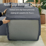 115" Boneless Couch for Living Room, U-Shaped Sectional Cloud Sofa-Grey