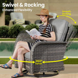 ovios 7-Piece Patio Furniture Set, Outdoor Wicker Sofa with Swivel Chairs Coffee Table
