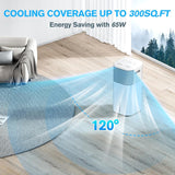 24" Windowless Portable Air Conditioner, 15H Timer & 120°Oscillation, 3-IN-1 Portable AC Unit with Remote, 2-Gal Tank, 3 Modes & 3 Speeds, Ultra-Quiet Ventless Swamp Cooler for Home Office, Snow