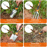 Gardening Tool Set, CHRYZTAL Stainless Steel Heavy Duty Gardening Tool Set, with Non-Slip Rubber Grip