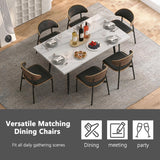 DinaiteEain Faux Leather Dining Chairs Set of 2, Mid Century Armless Black