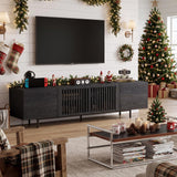 NessCarsti 70.87" Mid Century Modern Black TV Stand for 60/65/70/ Inch TVs
