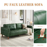 GarveeHome 3-Seater Sofa Couch, 83" Wide Faux Leather Couch with Deep Seats