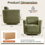LuvnVirtue 360° Swivel Barrel Accent Chair for Living Room & Bedroom(Green)