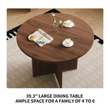 HIPIHOM MDF Round Dining Table 39.4 Inch Modern Minimalist Kitchen Table | V-Leg Sturdy Home Dining Table | Small Apartment Round Table for 4-6 People | Scratch & Water Resistant Easy-Clean Surface